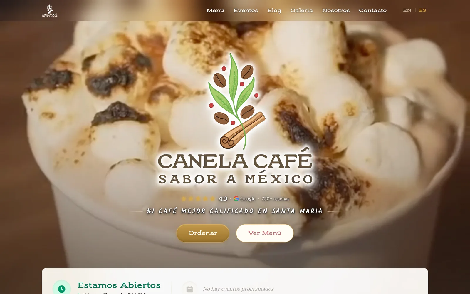 The same page in Spanish
