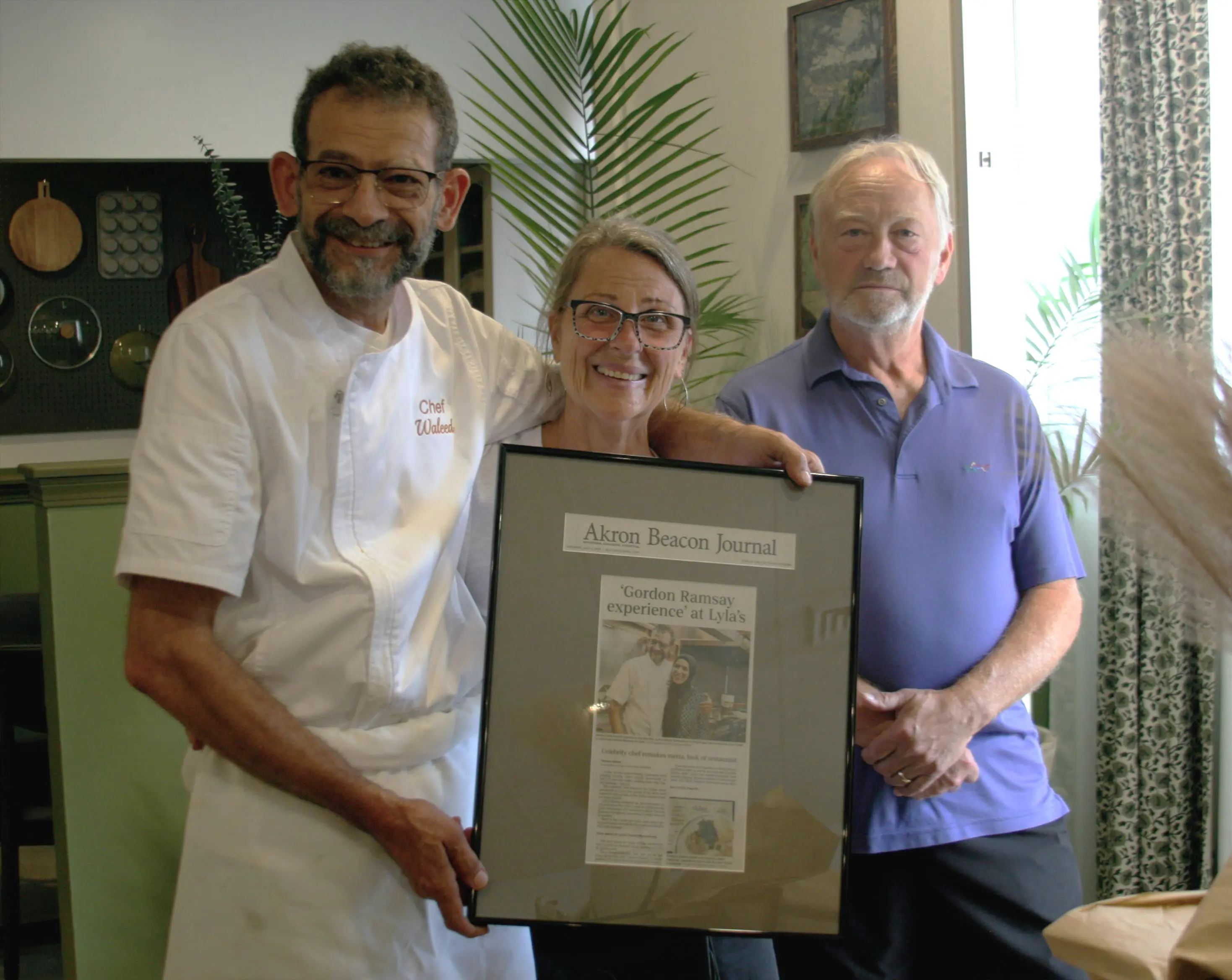 Waleed Elqawlaq being acknowledged by the Akron Beacon Journal for 'Gordon Ramsay experience' at Lyla's